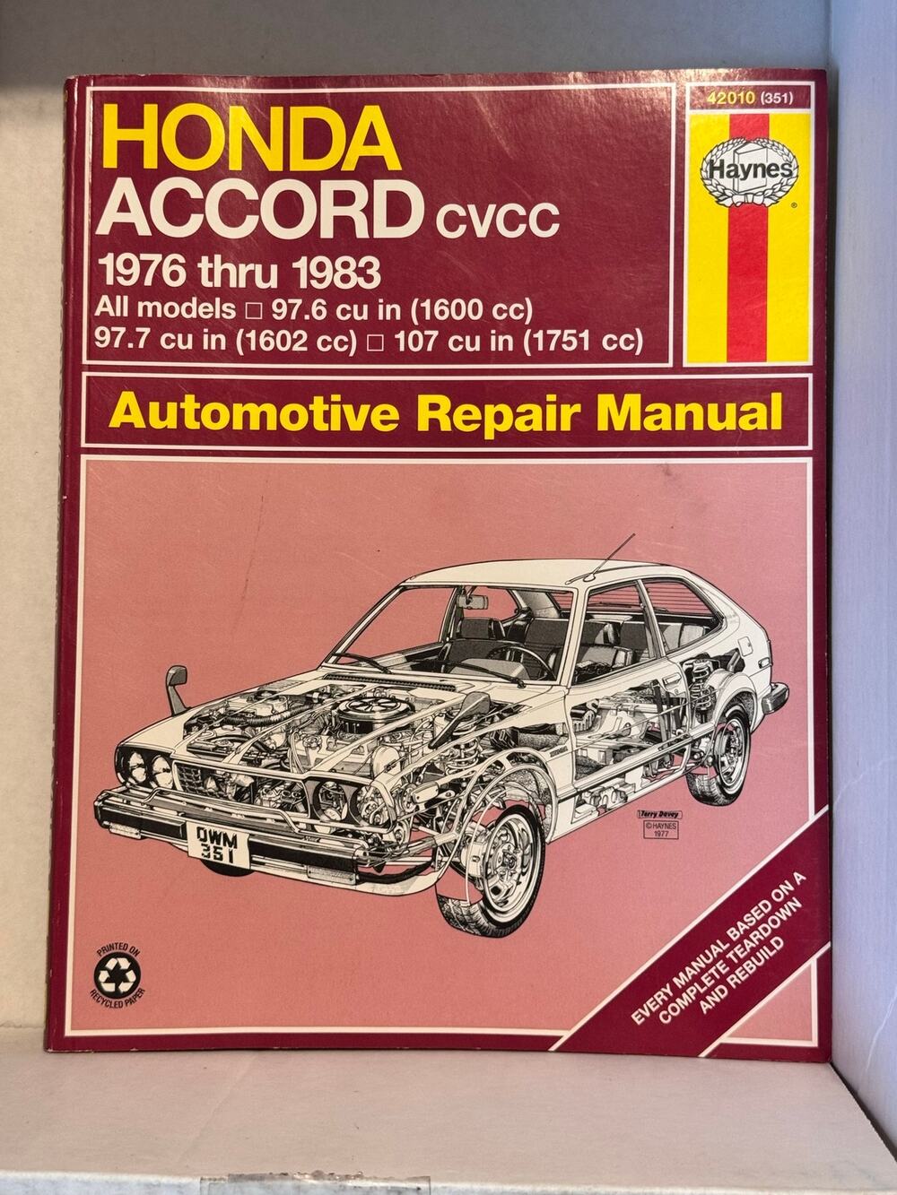 Honda Accord CVCC Hatchback, Sedan 1976 - 1983 Automotive Repair Manual Haynes